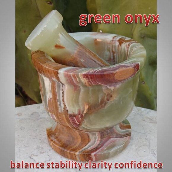Other - green onyx MORTAR and PESTLE SET 02 balance CLARITY - medium